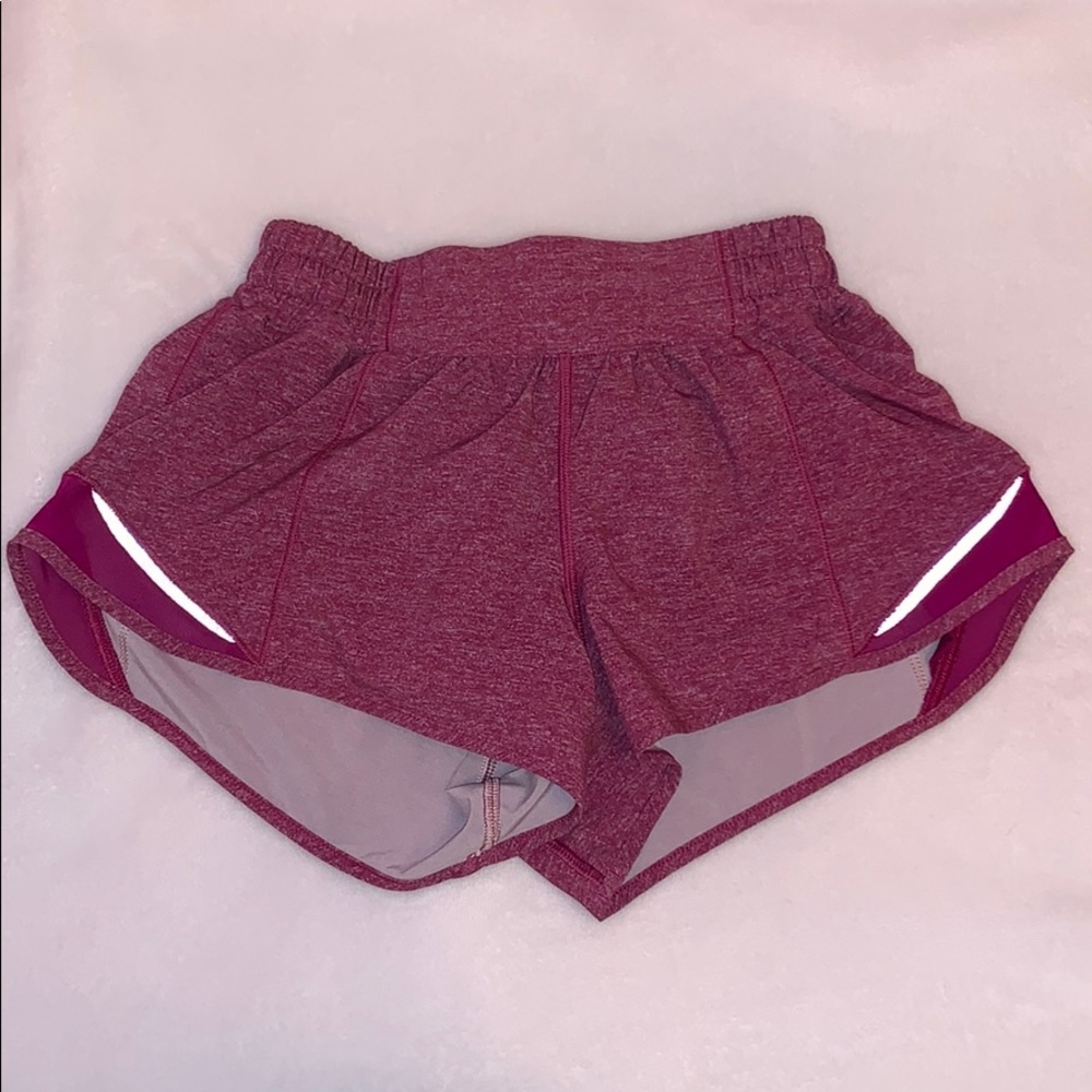 RARE NWOT PINK HEATHERED LULULEMON HOTTYHOT SHORTS